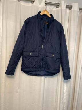 P. Miller Designs Navy Blue Diamond Quilted Full-Zip Lightweight Jacket - Men's